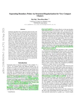 Separating Boundary Points via Structural Regularization for Very
  Compact Clusters
