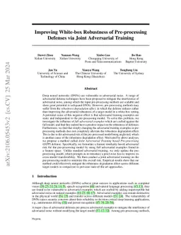 Improving White-box Robustness of Pre-processing Defenses via Joint
  Adversarial Training