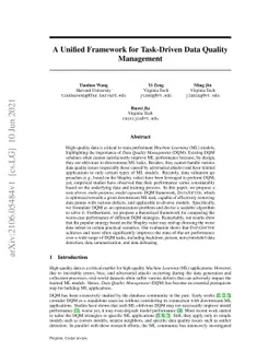 A Unified Framework for Task-Driven Data Quality Management