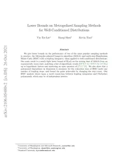 Lower Bounds on Metropolized Sampling Methods for Well-Conditioned
  Distributions