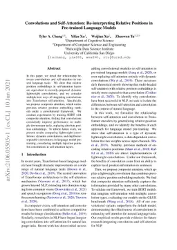 Convolutions and Self-Attention: Re-interpreting Relative Positions in
  Pre-trained Language Models