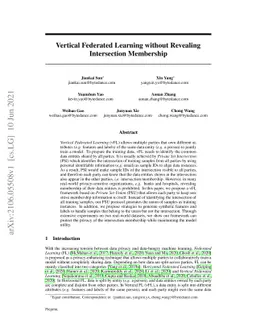 Vertical Federated Learning without Revealing Intersection Membership