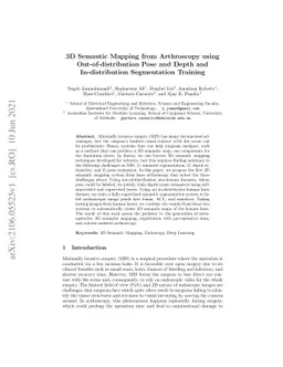 3D Semantic Mapping from Arthroscopy using Out-of-distribution Pose and
  Depth and In-distribution Segmentation Training