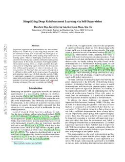 Simplifying Deep Reinforcement Learning via Self-Supervision