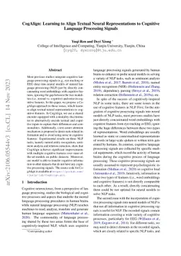 CogAlign: Learning to Align Textual Neural Representations to Cognitive
  Language Processing Signals