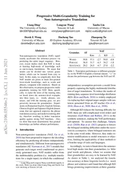 Progressive Multi-Granularity Training for Non-Autoregressive
  Translation