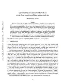 Identifiability of interaction kernels in mean-field equations of
  interacting particles