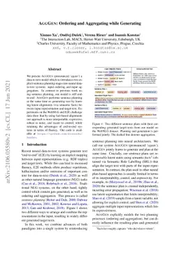 AGGGEN: Ordering and Aggregating while Generating