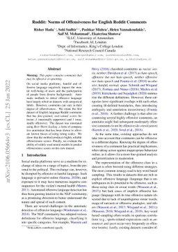 Ruddit: Norms of Offensiveness for English Reddit Comments