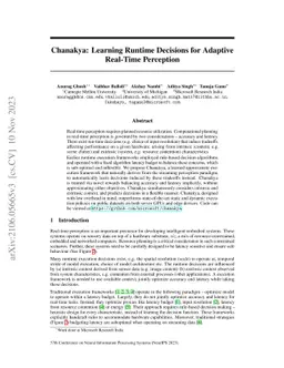 Chanakya: Learning Runtime Decisions for Adaptive Real-Time Perception
