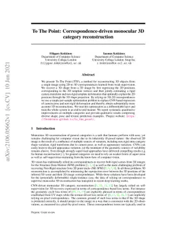 To The Point: Correspondence-driven monocular 3D category reconstruction