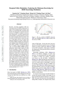 Marginal Utility Diminishes: Exploring the Minimum Knowledge for BERT
  Knowledge Distillation