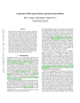 Cooperative Multi-Agent Fairness and Equivariant Policies