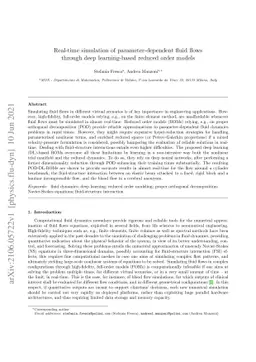 Real-time simulation of parameter-dependent fluid flows through deep
  learning-based reduced order models
