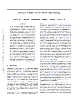 Leveraged Weighted Loss for Partial Label Learning