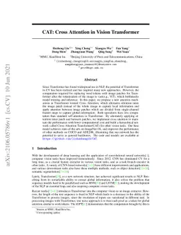 CAT: Cross Attention in Vision Transformer