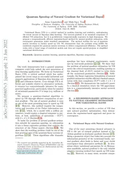 Quantum Speedup of Natural Gradient for Variational Bayes