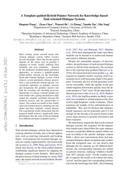 A Template-guided Hybrid Pointer Network for
  Knowledge-basedTask-oriented Dialogue Systems
