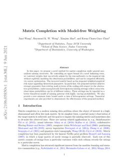 Matrix Completion with Model-free Weighting