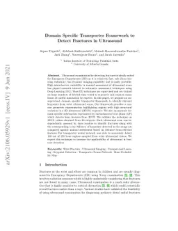 Domain Specific Transporter Framework to Detect Fractures in Ultrasound