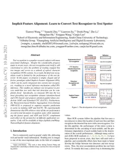 Implicit Feature Alignment: Learn to Convert Text Recognizer to Text
  Spotter