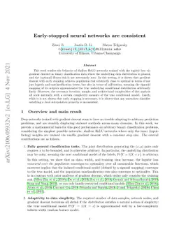 Early-stopped neural networks are consistent