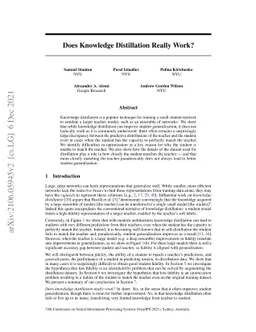 Does Knowledge Distillation Really Work?