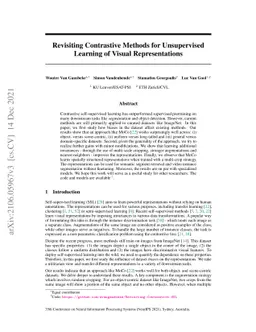 Revisiting Contrastive Methods for Unsupervised Learning of Visual
  Representations
