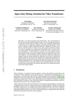 Space-time Mixing Attention for Video Transformer