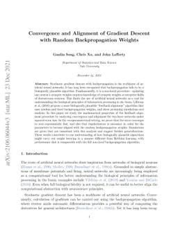 Convergence and Alignment of Gradient Descent with Random
  Backpropagation Weights