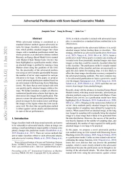 Adversarial purification with Score-based generative models