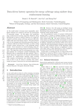 Data-driven battery operation for energy arbitrage using rainbow deep
  reinforcement learning