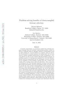 Problem-solving benefits of down-sampled lexicase selection