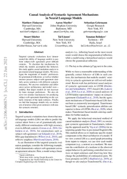 Causal Analysis of Syntactic Agreement Mechanisms in Neural Language
  Models