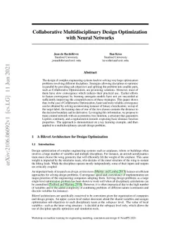 Collaborative Multidisciplinary Design Optimization with Neural Networks
