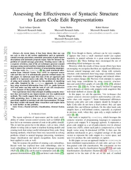 Assessing the Effectiveness of Syntactic Structure to Learn Code Edit
  Representations