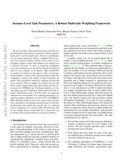 Instance-Level Task Parameters: A Robust Multi-task Weighting Framework