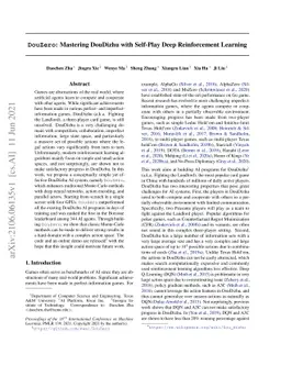 DouZero: Mastering DouDizhu with Self-Play Deep Reinforcement Learning