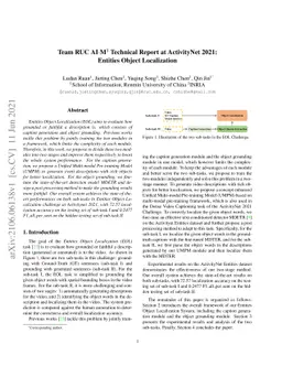 Team RUC_AIM3 Technical Report at ActivityNet 2021: Entities Object
  Localization
