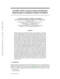 ChemRL-GEM: Geometry Enhanced Molecular Representation Learning for
  Property Prediction