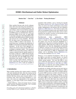 DORO: Distributional and Outlier Robust Optimization