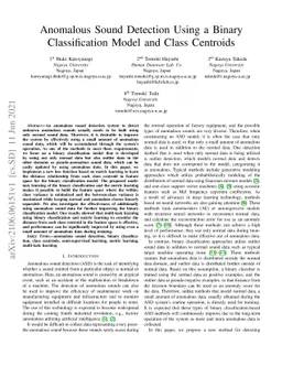 Anomalous Sound Detection Using a Binary Classification Model and Class
  Centroids