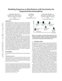Modeling Sequences as Distributions with Uncertainty for Sequential
  Recommendation