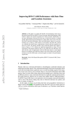 Improving RNN-T ASR Performance with Date-Time and Location Awareness