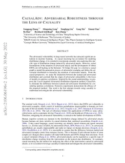CausalAdv: Adversarial Robustness through the Lens of Causality