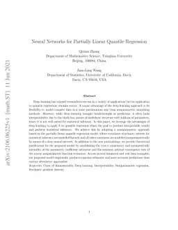 Neural Networks for Partially Linear Quantile Regression