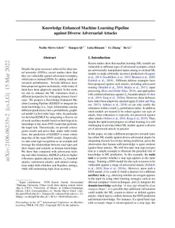 Knowledge Enhanced Machine Learning Pipeline against Diverse Adversarial
  Attacks