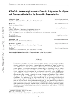 KRADA: Known-region-aware Domain Alignment for Open-set Domain
  Adaptation in Semantic Segmentation