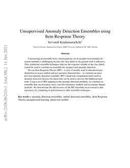 Unsupervised Anomaly Detection Ensembles using Item Response Theory