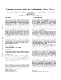 Dynamic Language Models for Continuously Evolving Content
